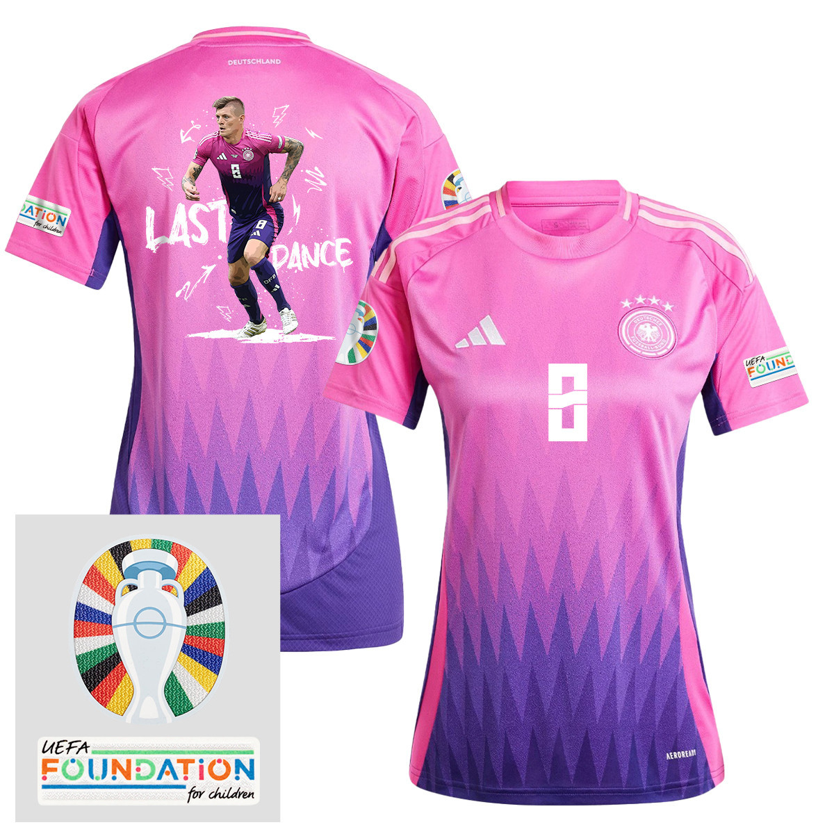 Toni Kroos 8 Embracing the Last Dance Germany 2024/25 Women's Jersey – UEFA Foundation Patch