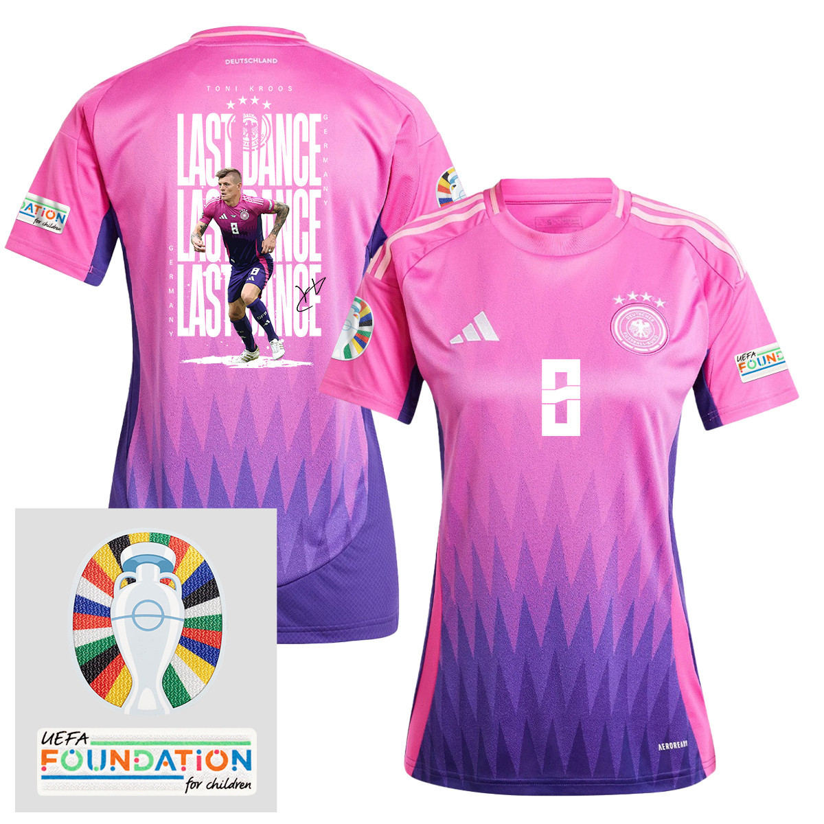 Toni Kroos 8 The Last Dance On The Pitch Germany 2024/25 Women's Jersey – UEFA Foundation Patch