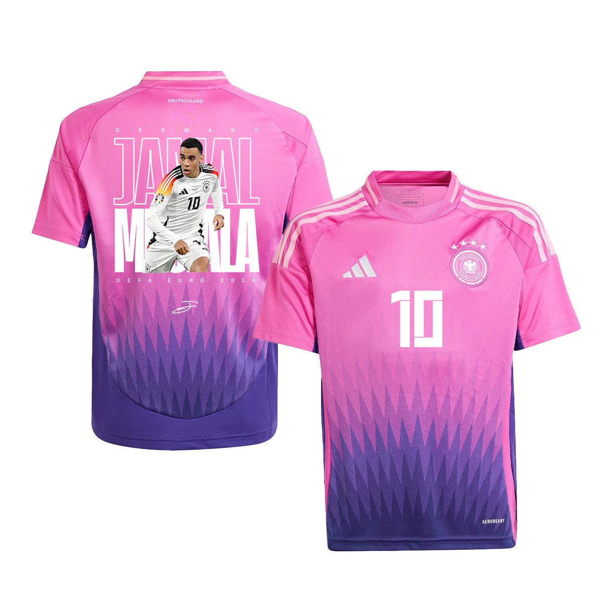 Jamal Musiala 10 Signed Young Talent Germany National Team 2024 Away YOUTH Jersey – Purple