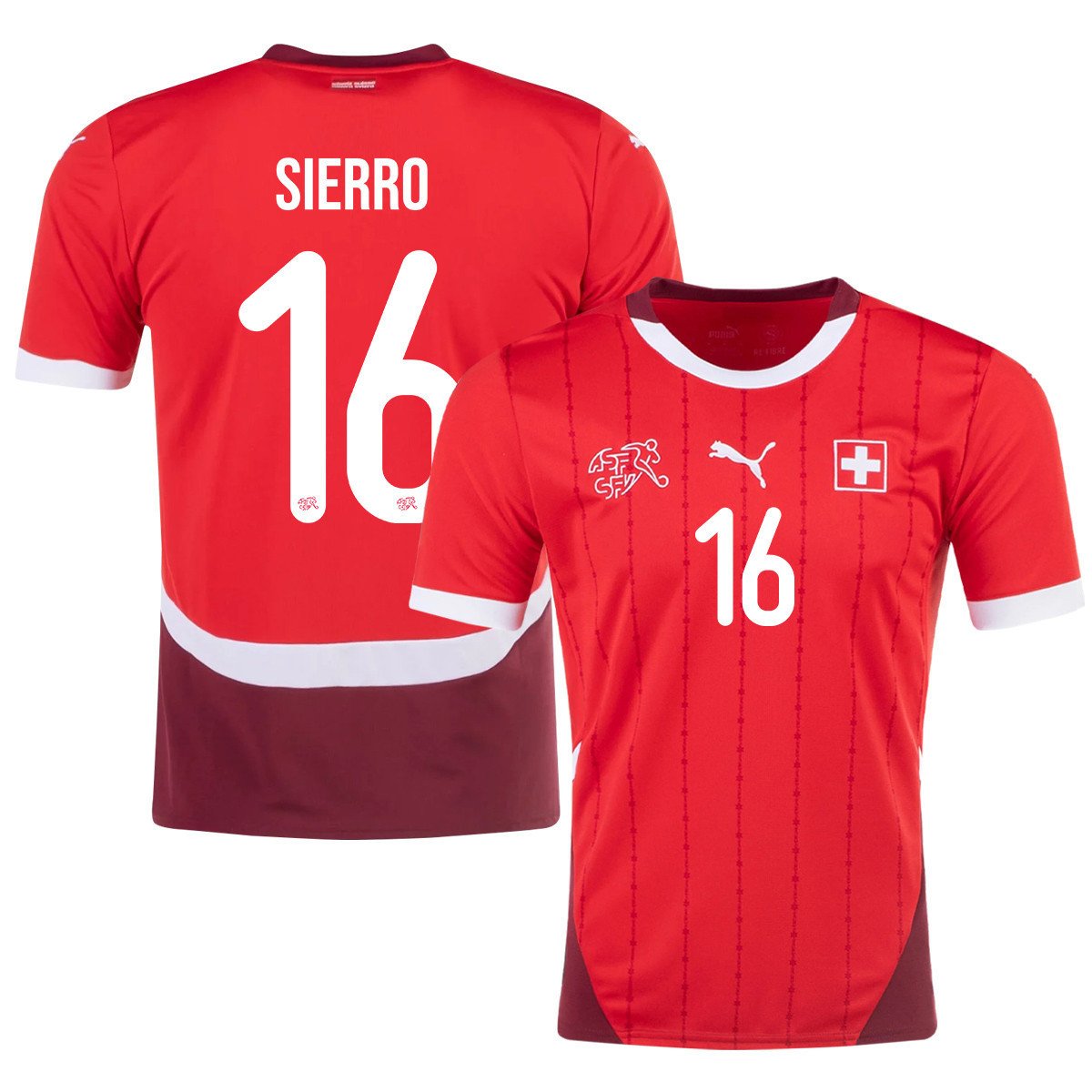 Vincent Sierro 16 Switzerland National Team 2024/25 Home Men Jersey – Red