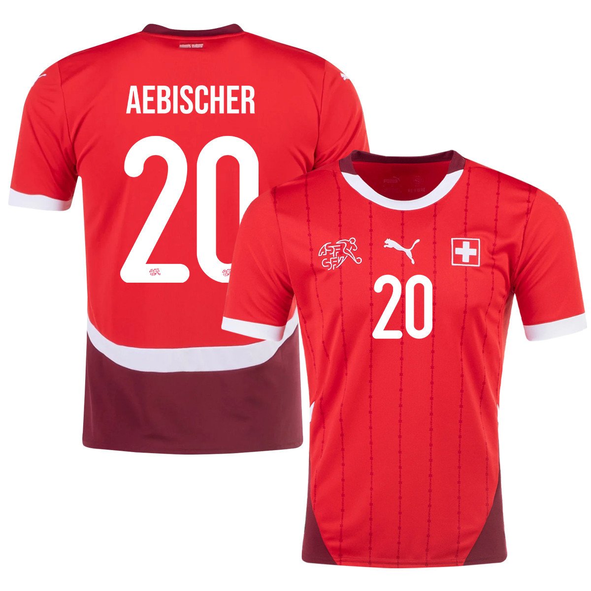 Michel Aebischer 20 Switzerland National Team 2024/25 Home Men Jersey – Red