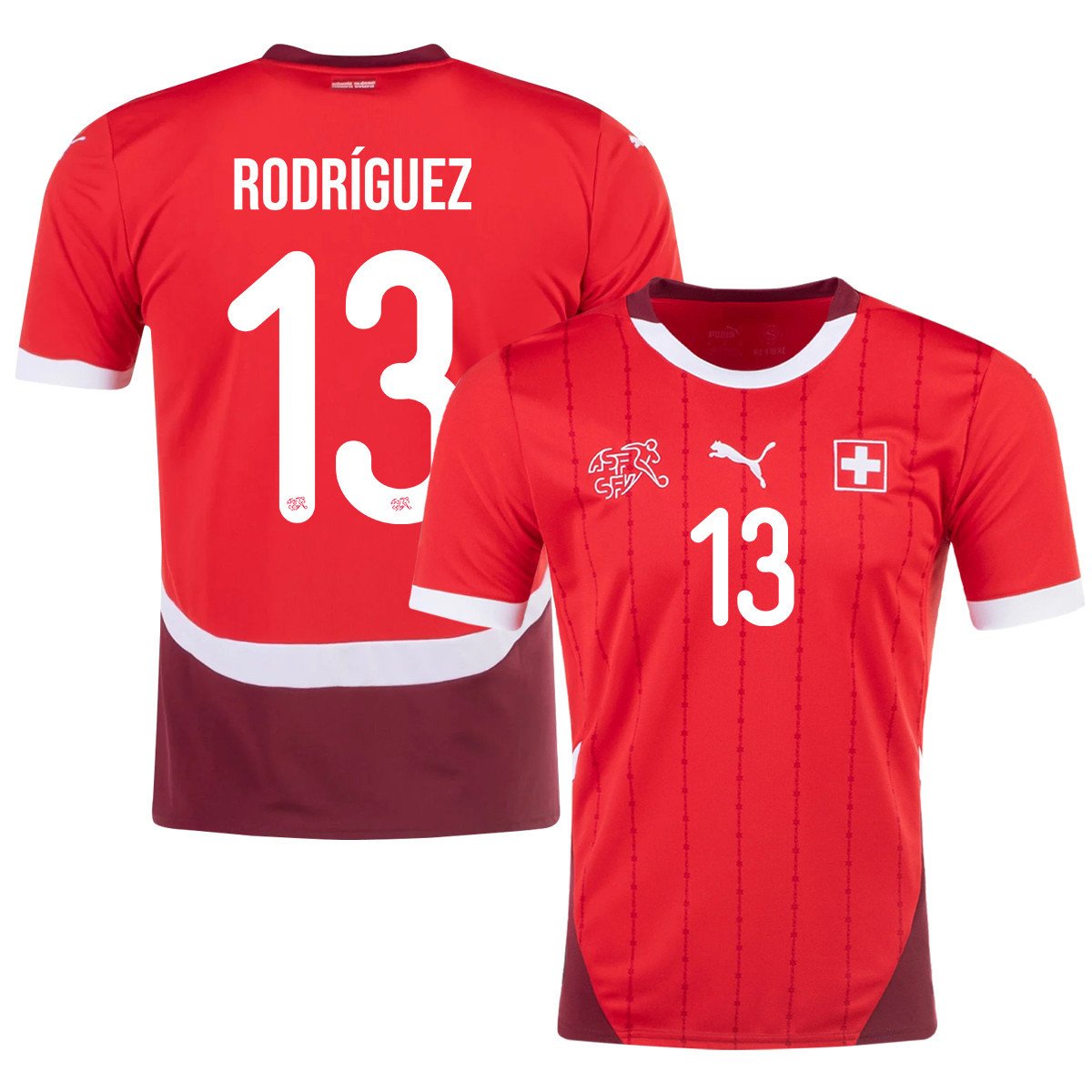 Ricardo Rodrguez 13 Switzerland National Team 2024/25 Home Men Jersey – Red