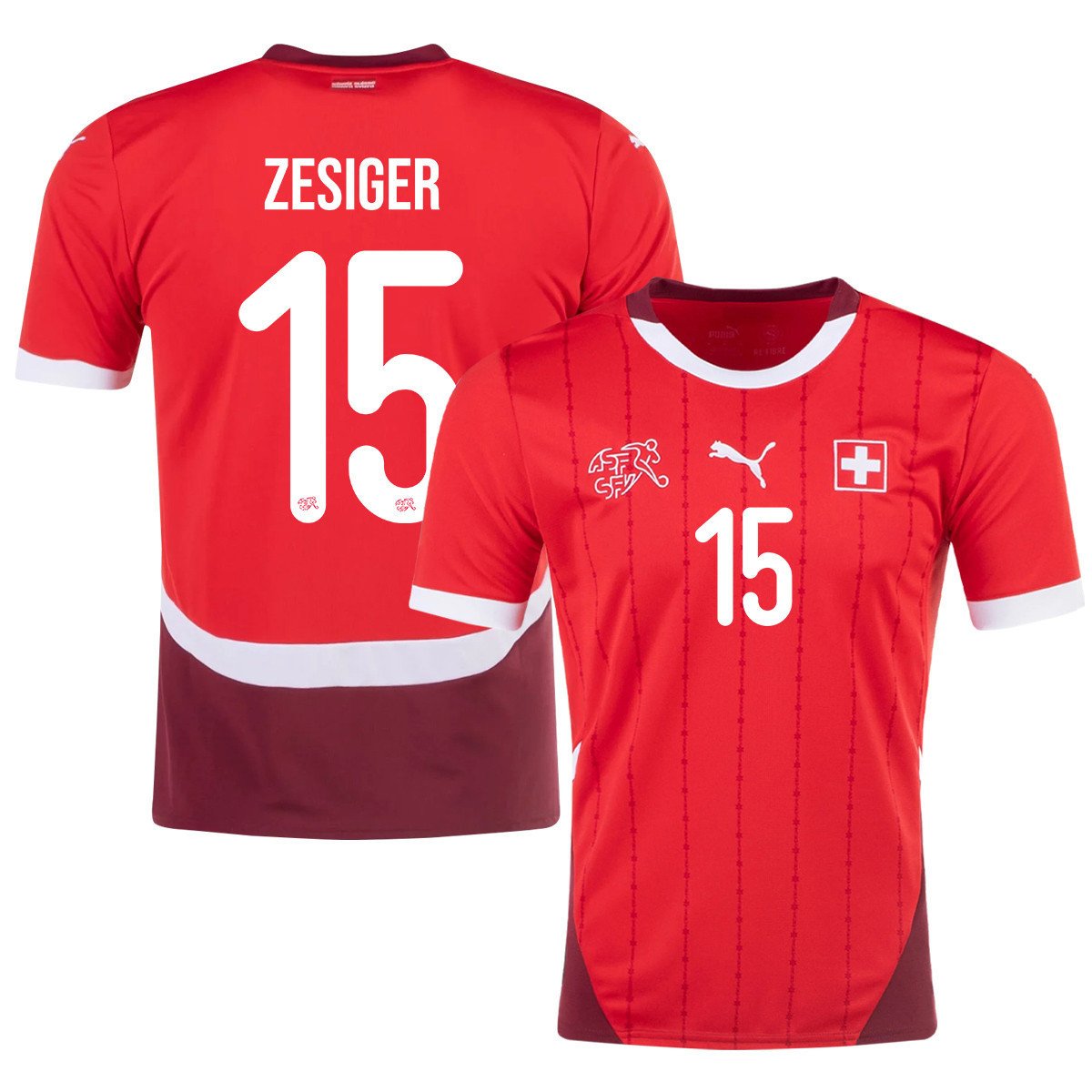 Cdric Zesiger 15 Switzerland National Team 2024/25 Home Men Jersey – Red