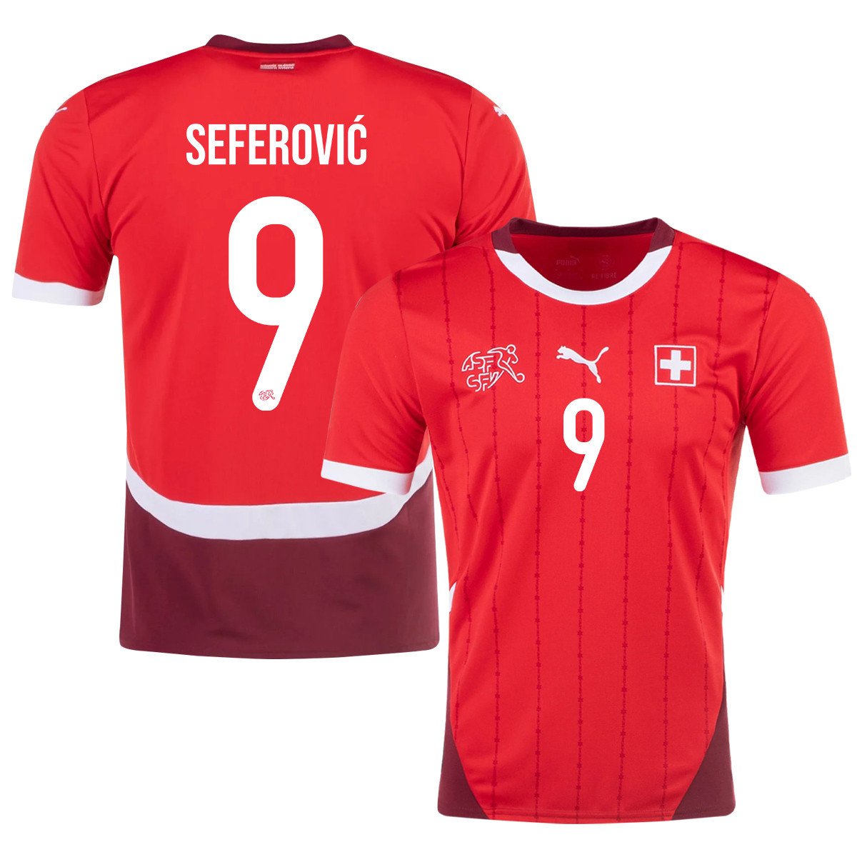Haris Seferovi? 9 Switzerland National Team 2024/25 Home Men Jersey – Red