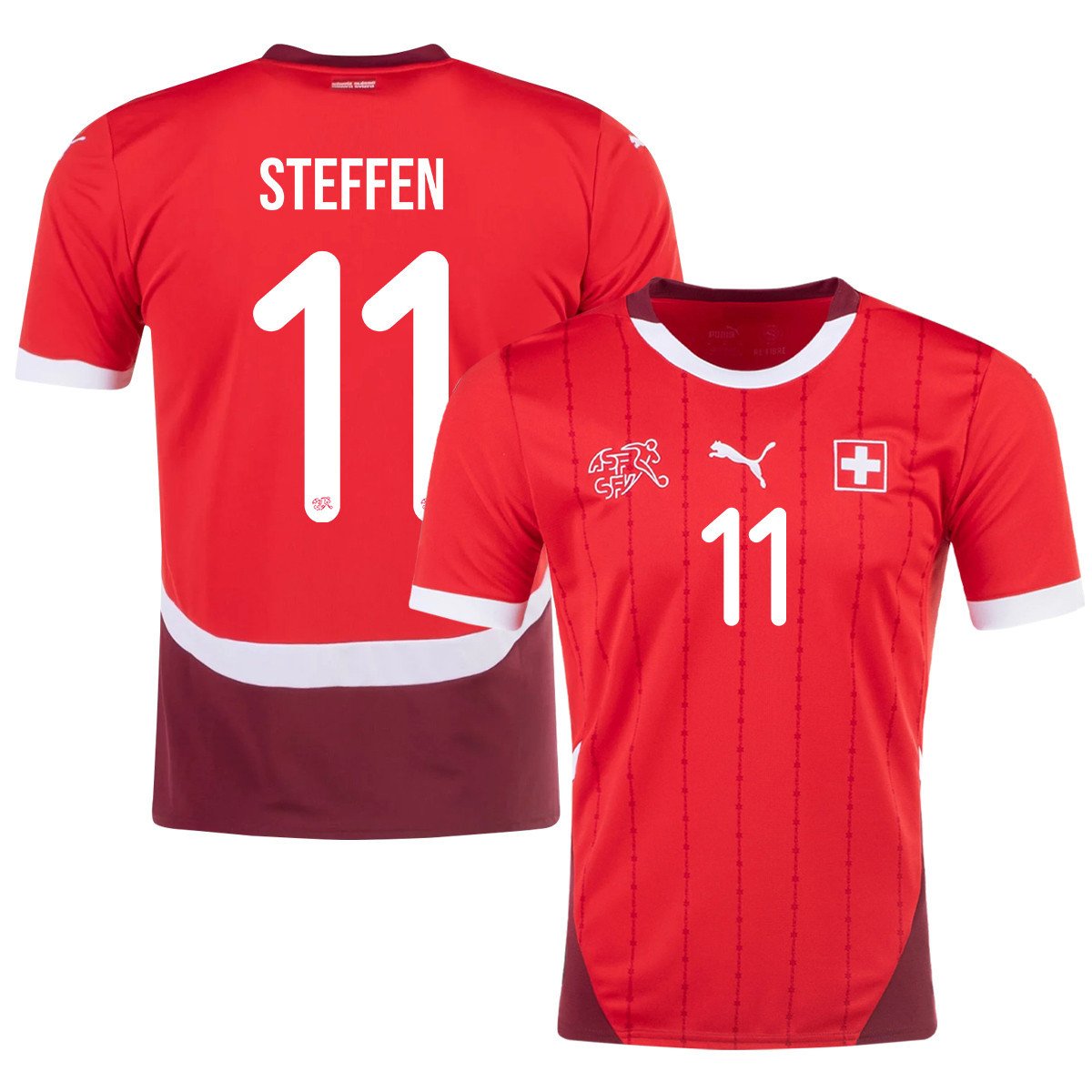 Renato Steffen 11 Switzerland National Team 2024/25 Home Men Jersey – Red