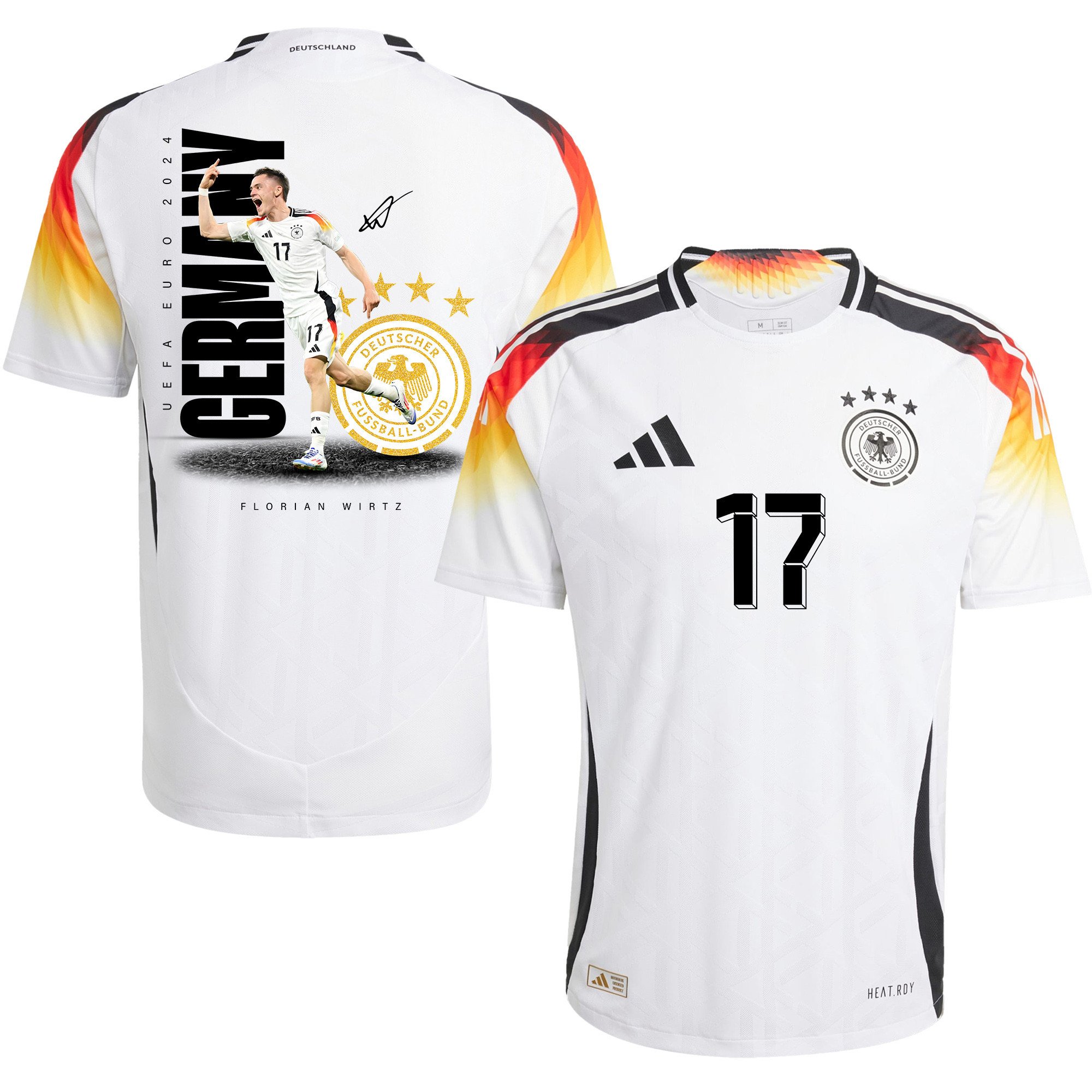 Florian Wirtz 17 Signed Game-changer Germany National Team 2024 Home Men Jersey – White