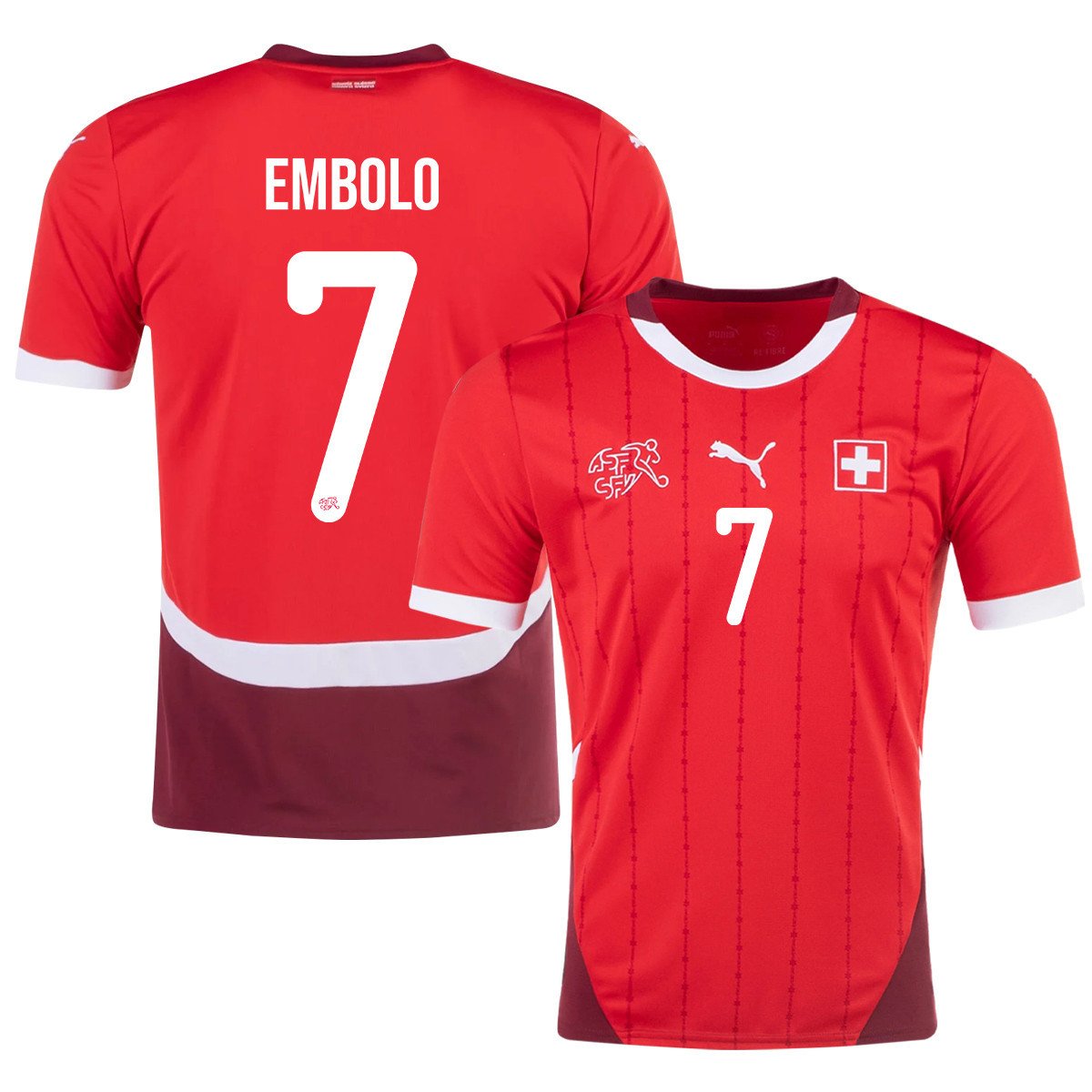 Breel Embolo 7 Switzerland National Team 2024/25 Home Men Jersey – Red