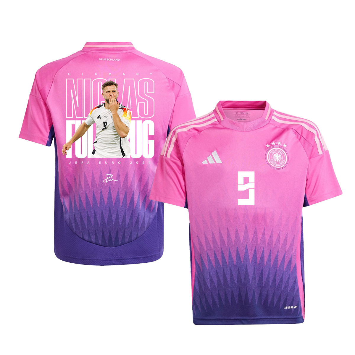 Niclas Fllkrug 9 Signed Goal Germany National Team 2024 Away YOUTH Jersey – Purple