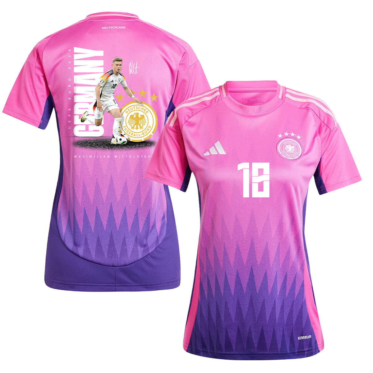 Maximilian Mittelstdt 18 Signed Game-changer Germany National Team 2024 Away WOMEN Jersey – Purple