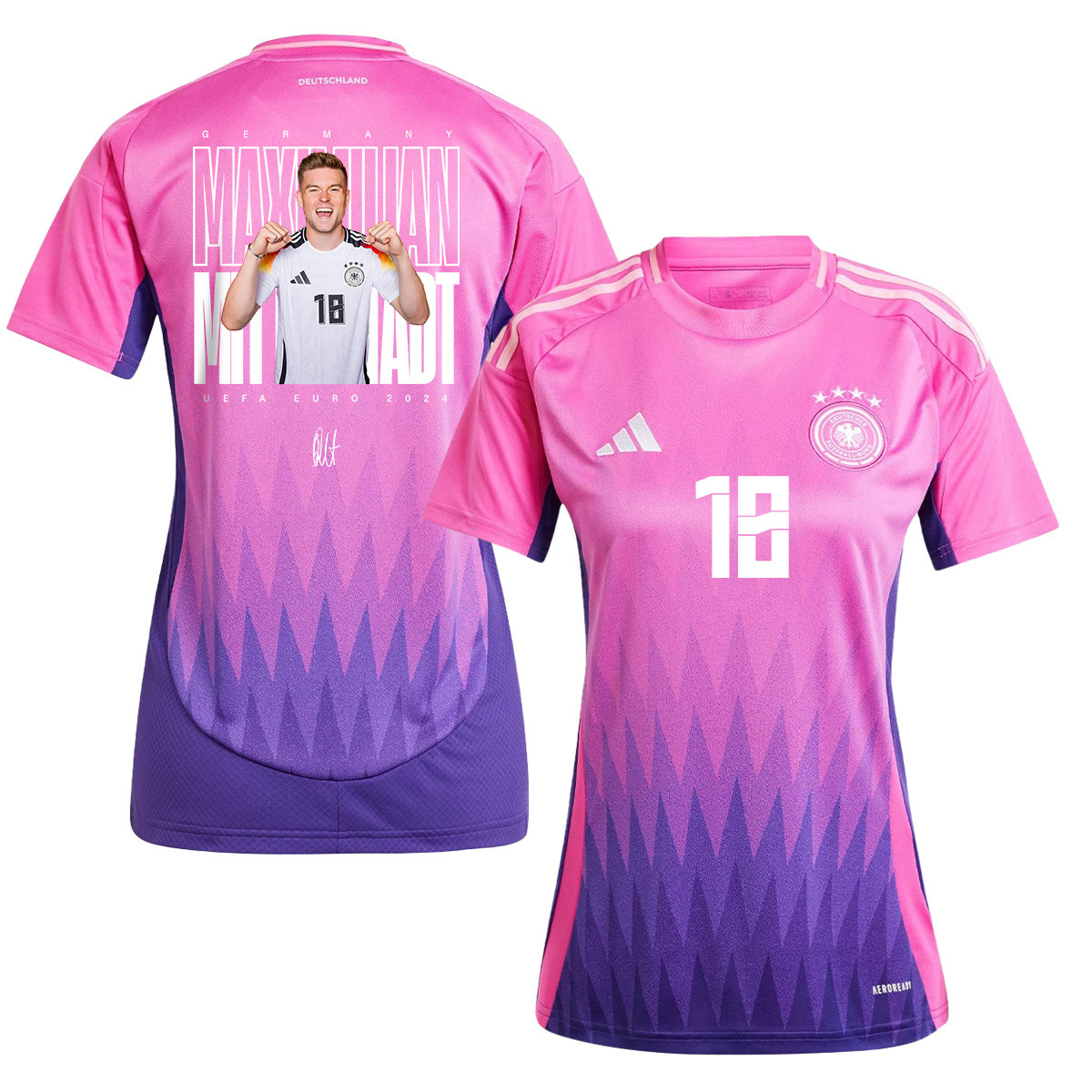 Maximilian Mittelstdt 18 Signed Young Talent Germany National Team 2024 Away WOMEN Jersey – Purple