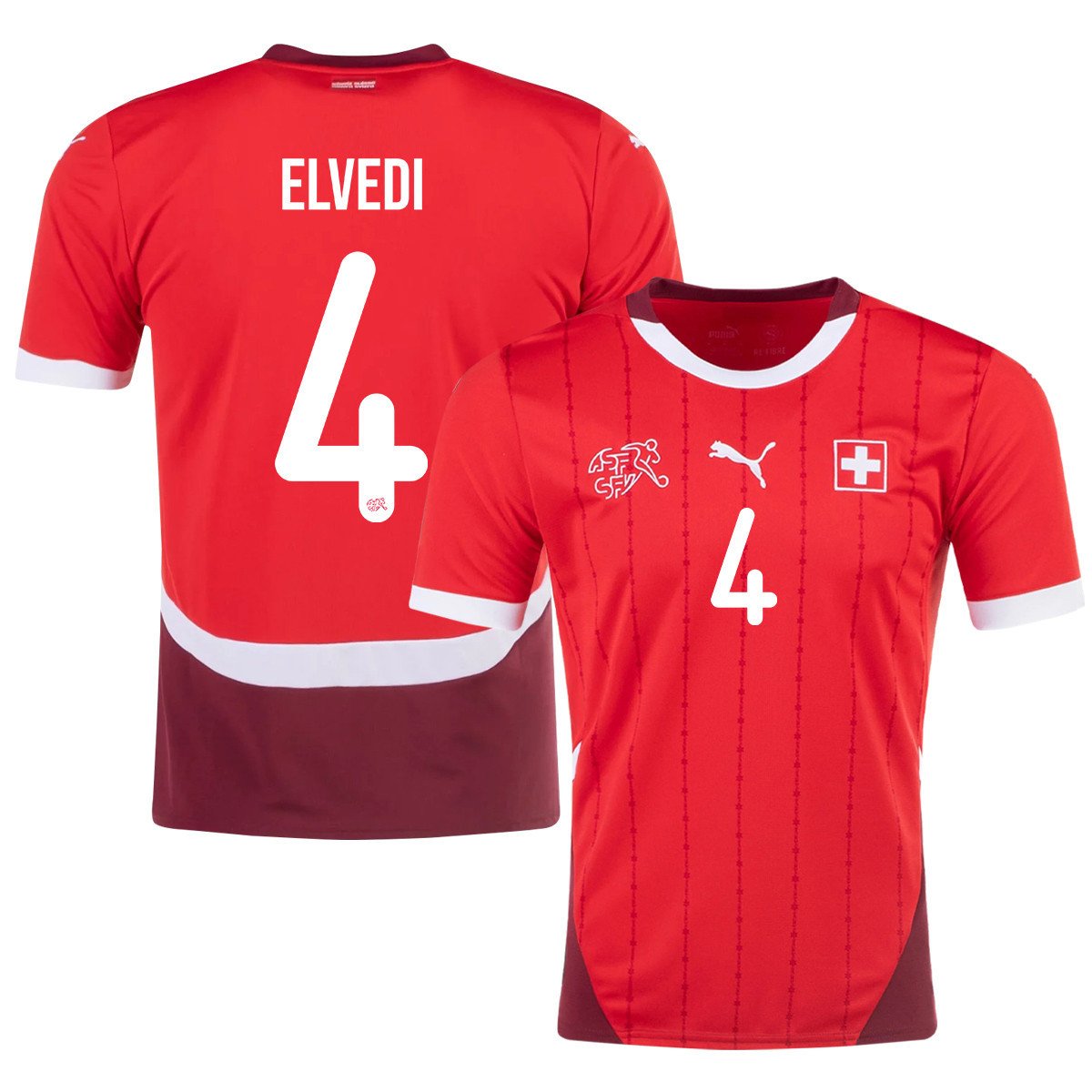 Nico Elvedi 4 Switzerland National Team 2024/25 Home Men Jersey – Red