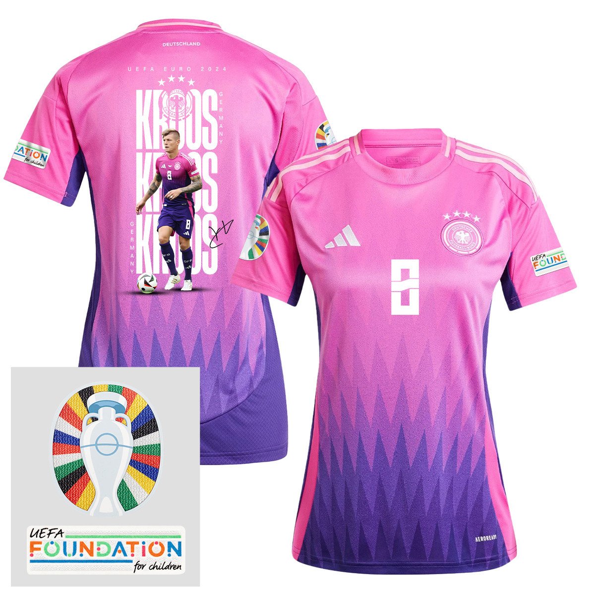 Toni Kroos 8 Germany 2024/25 Jersey Player's Moment – UEFA Foundation Patch, Women