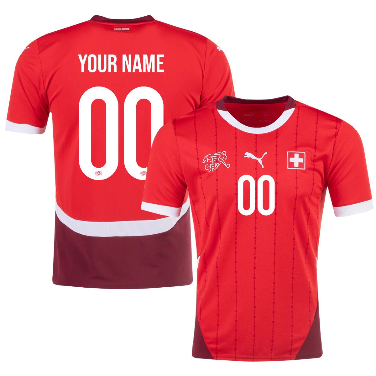 Switzerland National Team 2024/25 Custom Home Men Jersey – Red