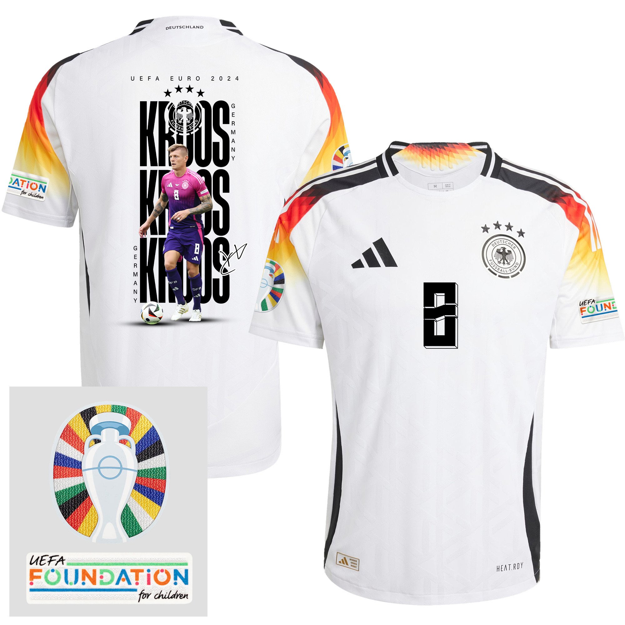 Toni Kroos 8 Germany 2024/25 Home Jersey Player's Moment – UEFA Foundation Patch, Men