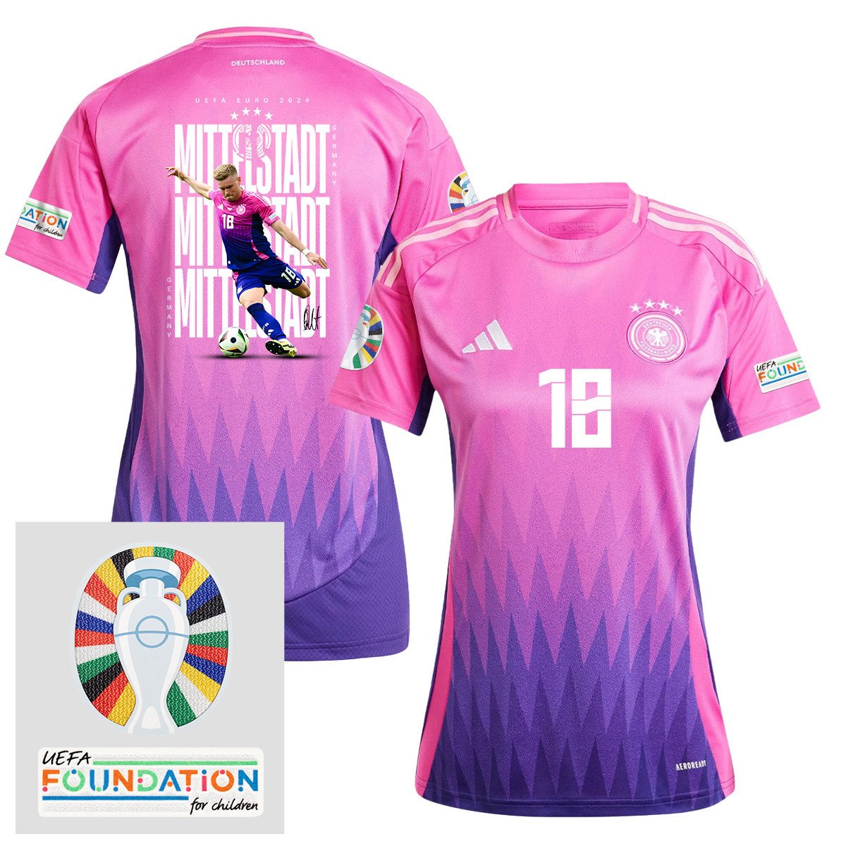 Maximilian Mittelstdt 18 Germany 2024/25 Jersey Player's Moment – UEFA Foundation Patch, Women