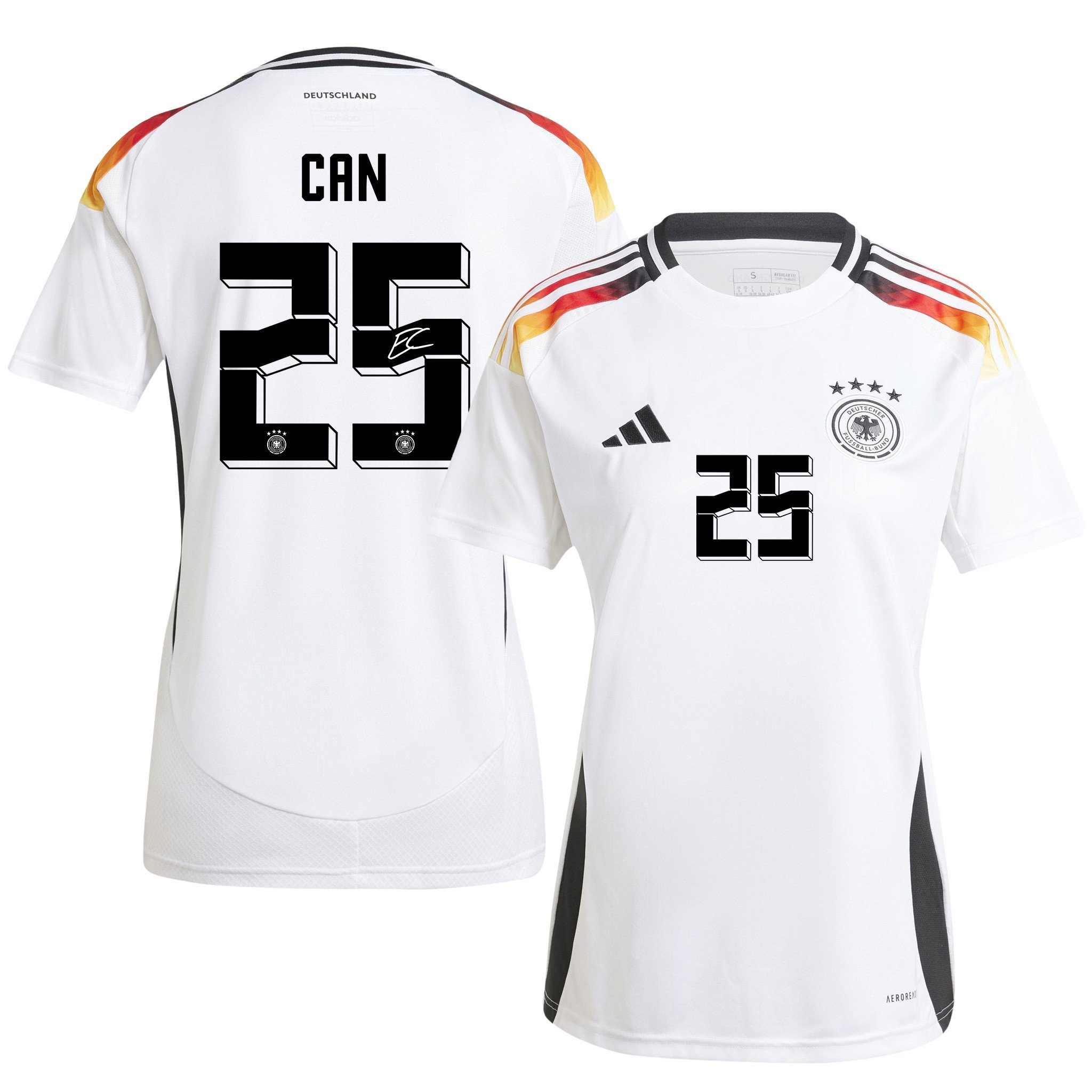 Emre Can 25 Signed Germany National Team 2024/25 Home Jersey – Women