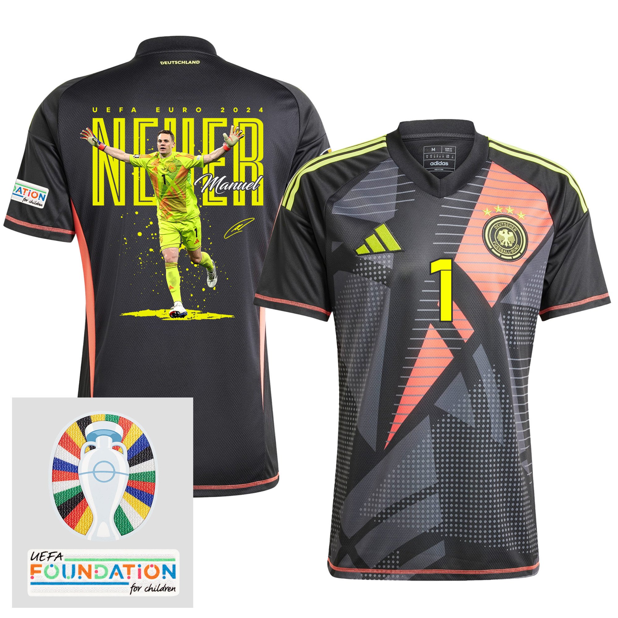 Manuel Neuer 1 Legendary Goalkeeper Germany 2024/25 Jersey – UEFA Foundation Patch