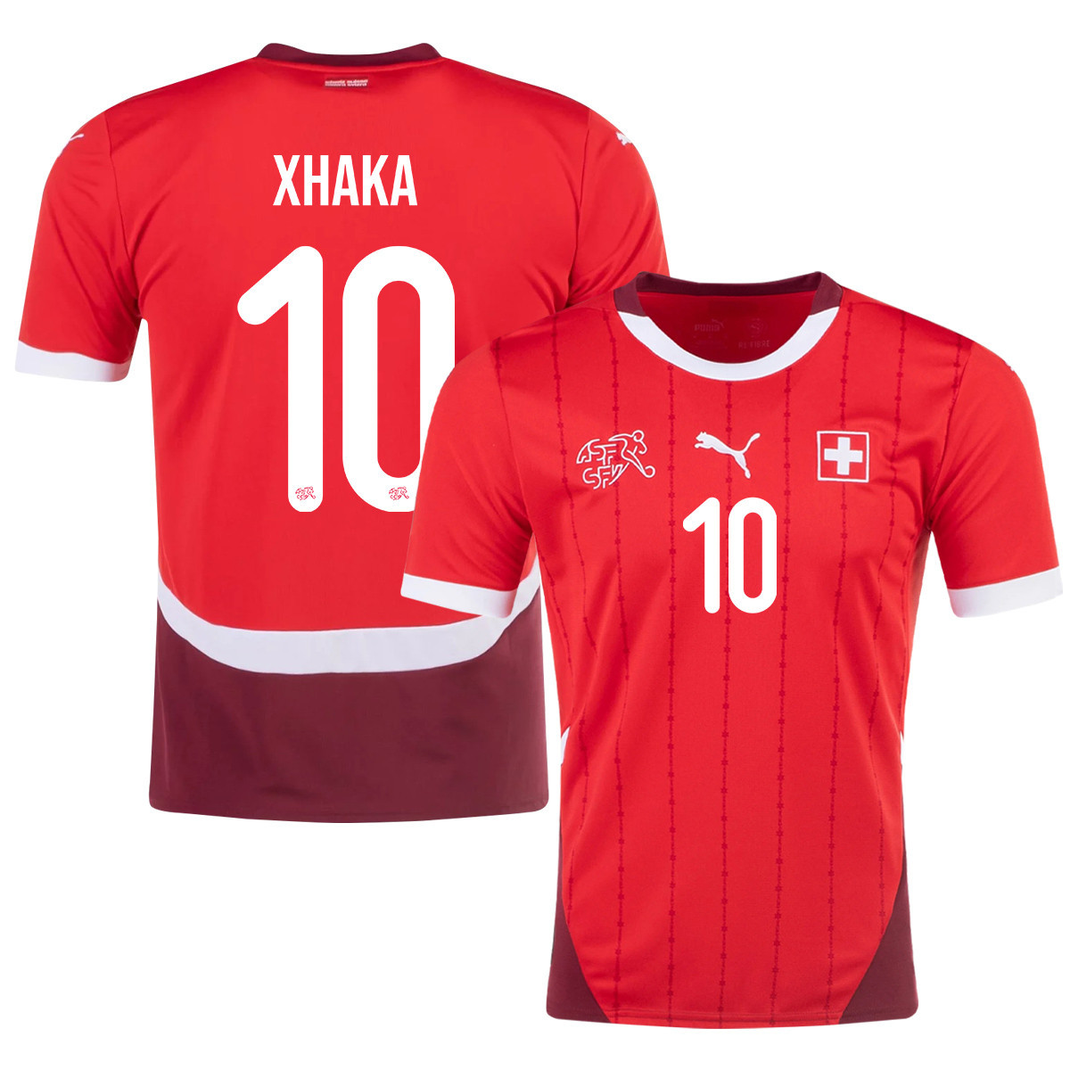 Granit Xhaka 10 Switzerland National Team 2024/25 Home Men Jersey – Red