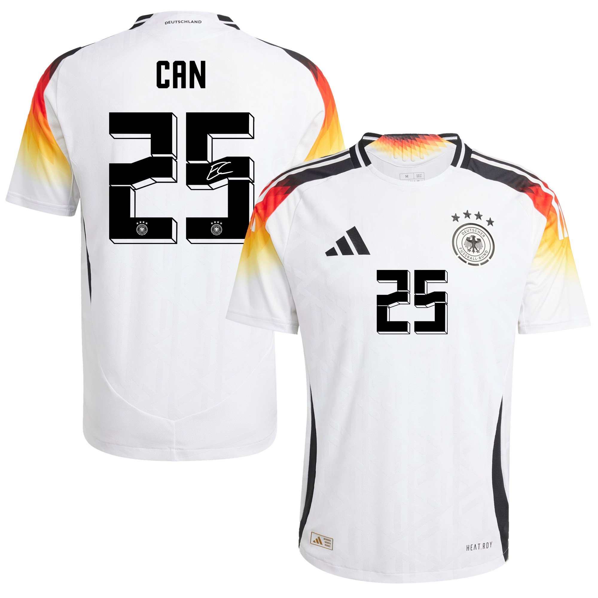 Emre Can 25 Signed Germany National Team 2024/25 Home Jersey – Men, White