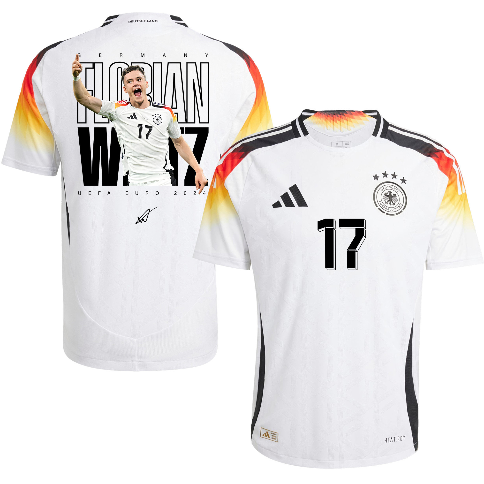 Florian Wirtz 17 Signed Germany National Team 2024 Rising Star Home Men Jersey – White