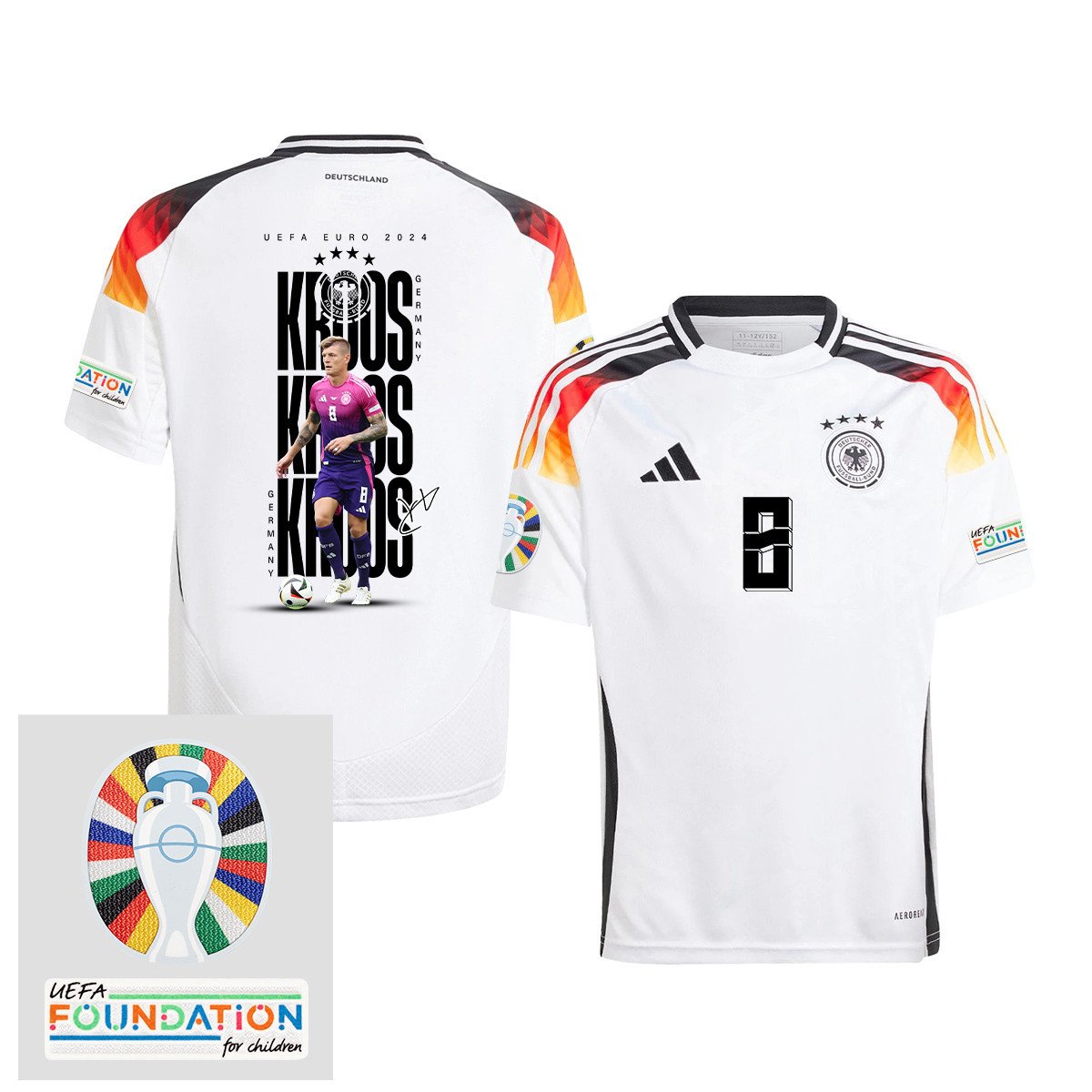Toni Kroos 8 Germany 2024/25 YOUTH Home Jersey Player's Moment – UEFA Foundation Patch