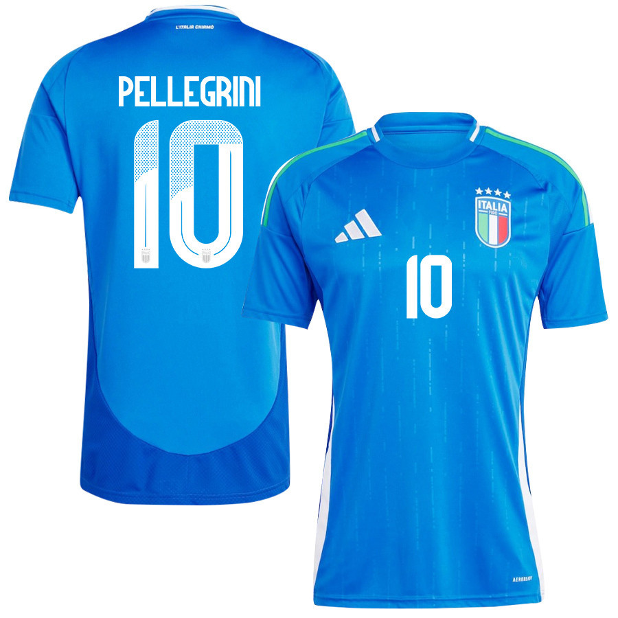 Lorenzo Pellegrini 10 Italy National Team 2024/25 Home Men Jersey – Blue