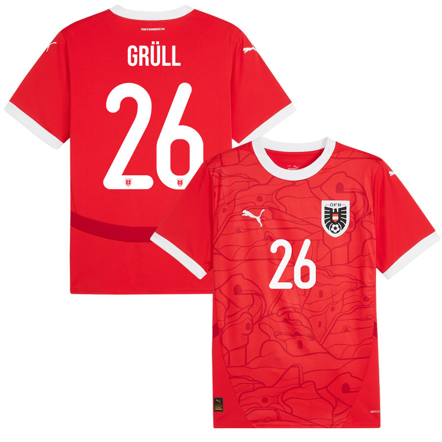 Marco Grll 26 Austria National Team 2024/25 Home Men Jersey – Red