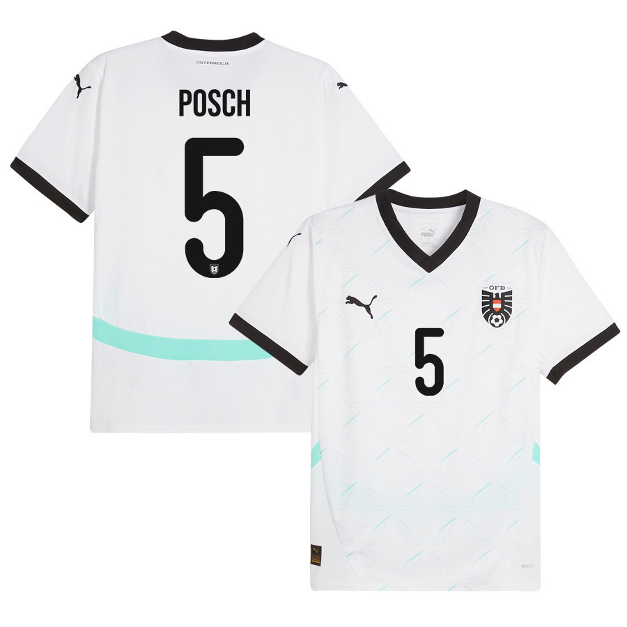 Stefan Posch 5 Austria National Team 2024/25 Away Men Jersey – White