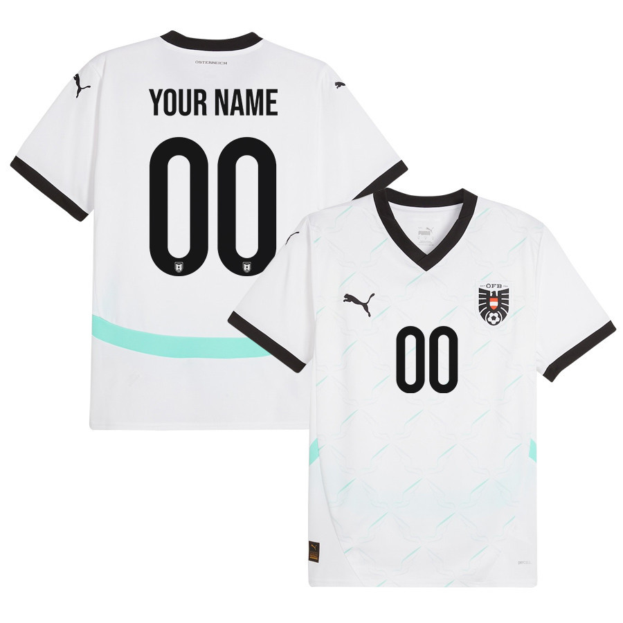 Austria National Team 2024/25 Custom Away Men Jersey – White