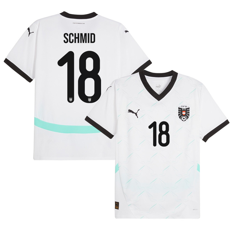 Romano Schmid 18 Austria National Team 2024/25 Away Men Jersey – White