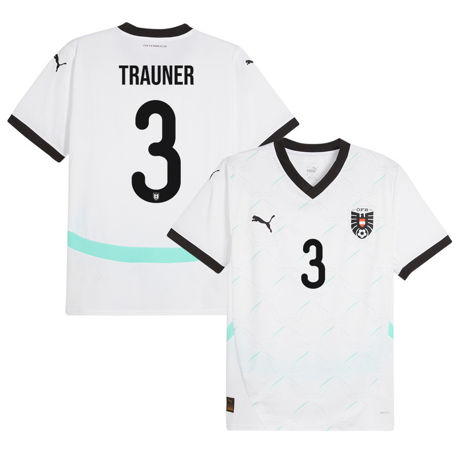 Gernot Trauner 3 Austria National Team 2024/25 Away Men Jersey – White