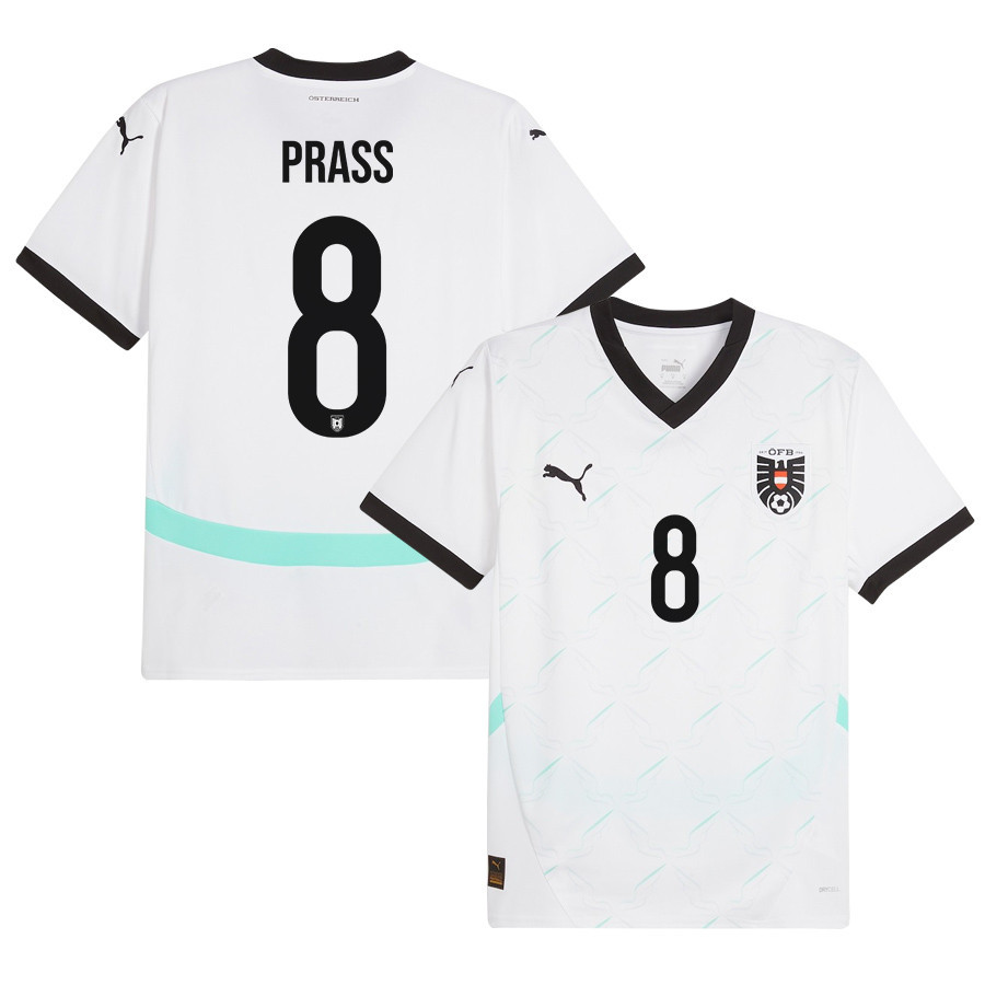Alexander Prass 8 Austria National Team 2024/25 Away Men Jersey – White