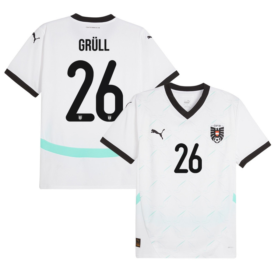 Marco Grll 26 Austria National Team 2024/25 Away Men Jersey – White