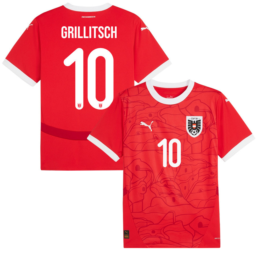 Florian Grillitsch 10 Austria National Team 2024/25 Home Men Jersey – Red