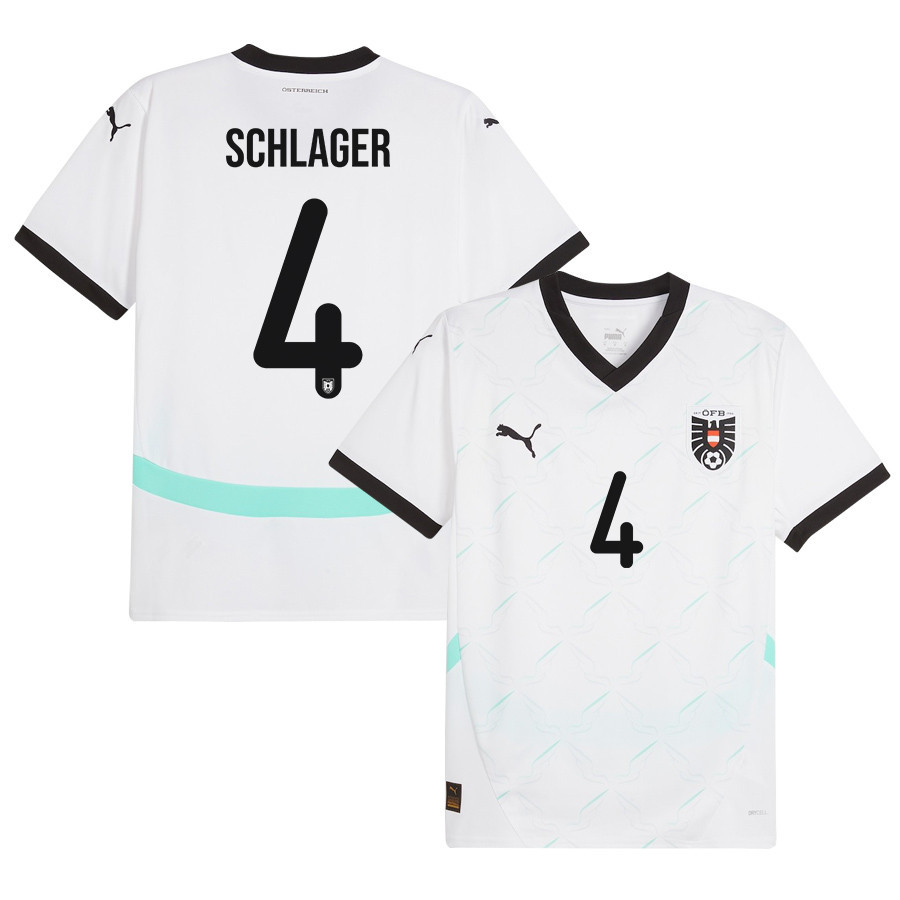 Xaver Schlager 4 Austria National Team 2024/25 Away Men Jersey – White