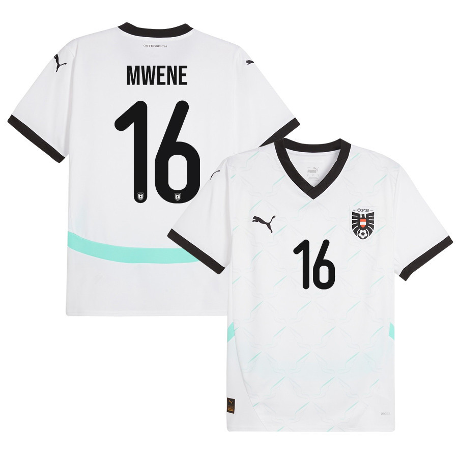 Phillipp Mwene 16 Austria National Team 2024/25 Away Men Jersey – White