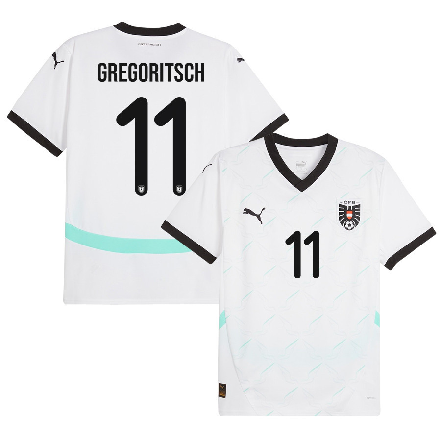 Michael Gregoritsch 11 Austria National Team 2024/25 Away Men Jersey – White
