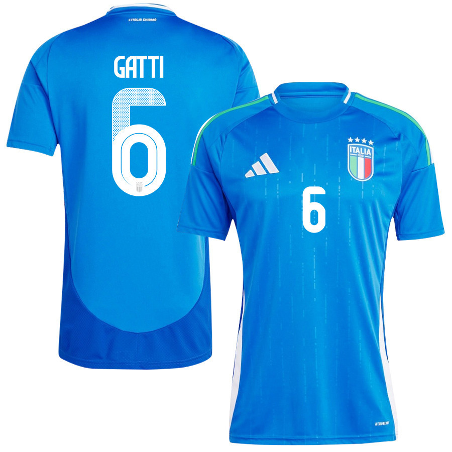 Federico Gatti 6 Italy National Team 2024/25 Home Men Jersey – Blue