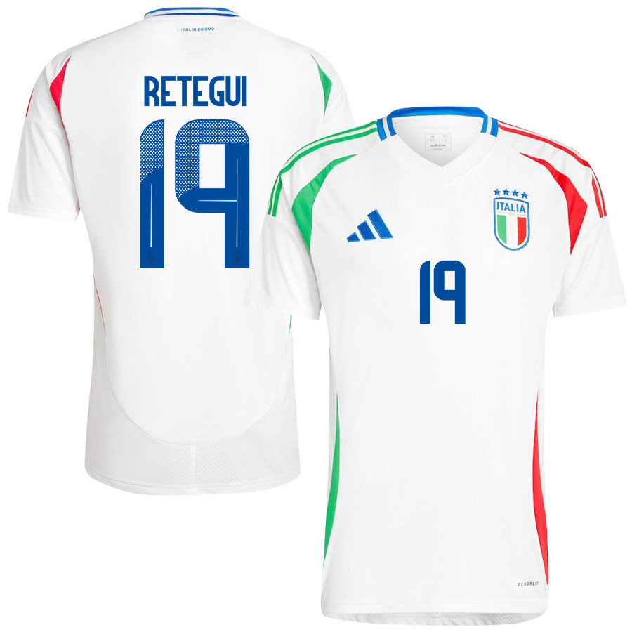 Mateo Retegui 19 Italy National Team 2024/25 Away Men Jersey – White