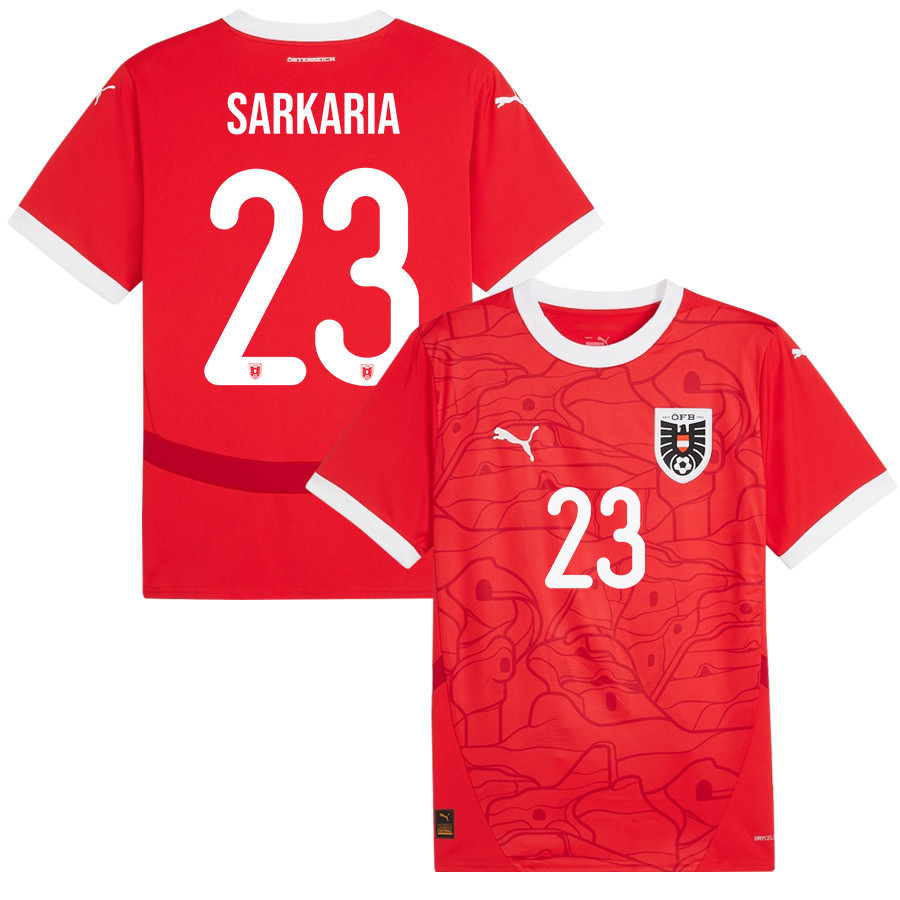 Manprit Sarkaria 23 Austria National Team 2024/25 Home Men Jersey – Red