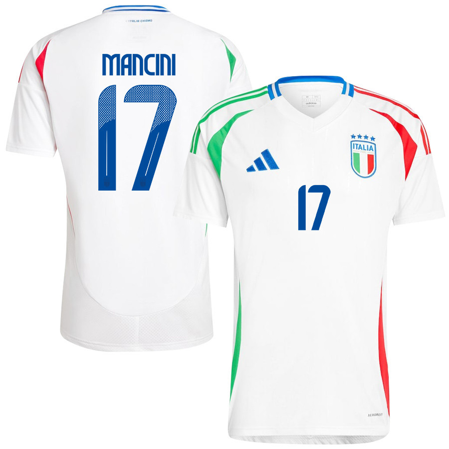 Gianluca Mancini 17 Italy National Team 2024/25 Away Men Jersey – White