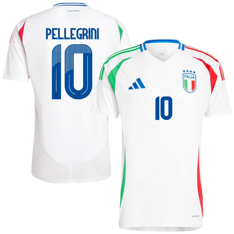 Lorenzo Pellegrini 10 Italy National Team 2024/25 Away Men Jersey – White