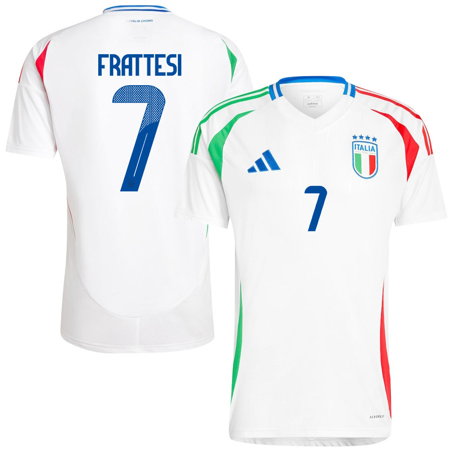 Davide Frattesi 7 Italy National Team 2024/25 Away Men Jersey – White