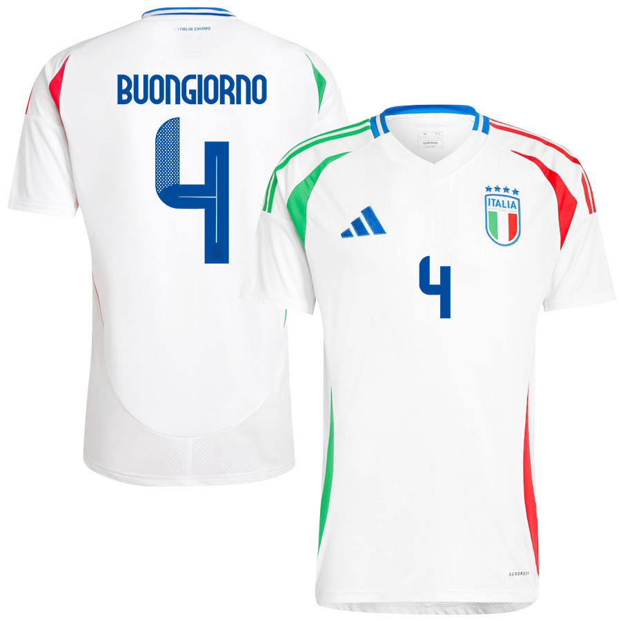 Alessandro Buongiorno 4 Italy National Team 2024/25 Away Men Jersey – White