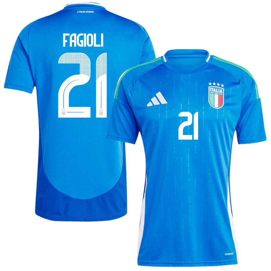 Nicolo Fagioli 21 Italy National Team 2024/25 Home Men Jersey – Blue