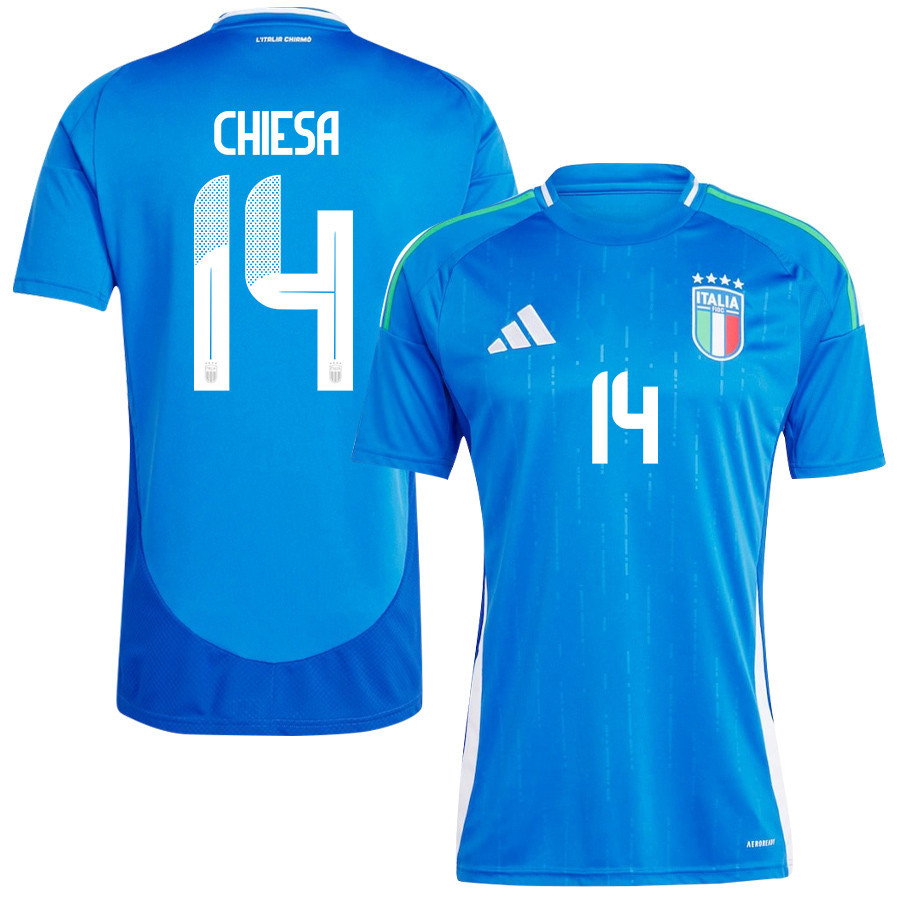 Federico Chiesa 14 Italy National Team 2024/25 Home Men Jersey – Blue
