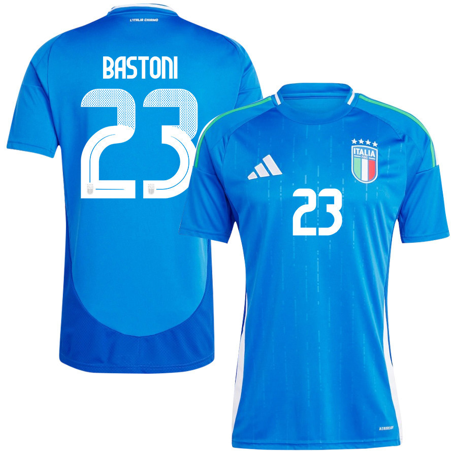 Alessandro Bastoni 23 Italy National Team 2024/25 Home Men Jersey – Blue