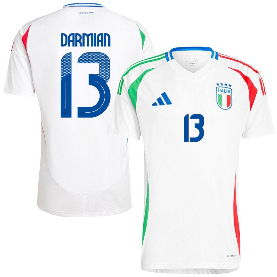Matteo Darmian 13 Italy National Team 2024/25 Away Men Jersey – White