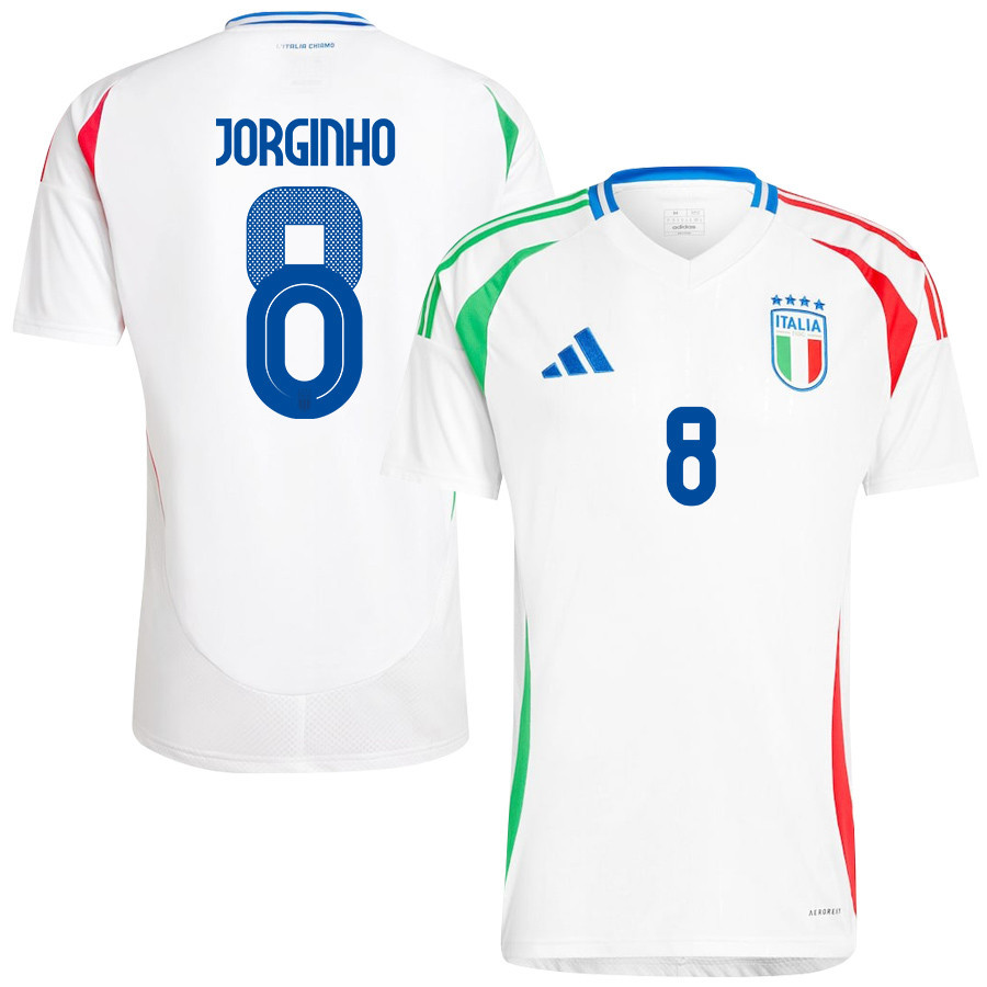 Jorginho 8 Italy National Team 2024/25 Away Men Jersey – White