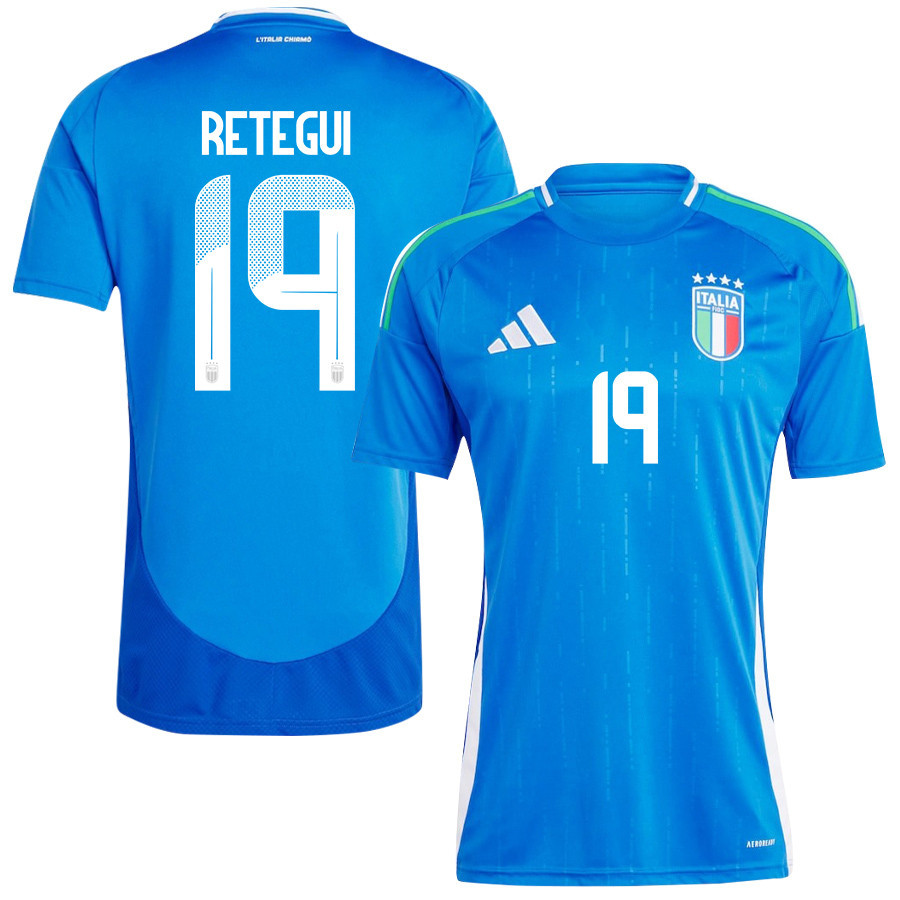 Mateo Retegui 19 Italy National Team 2024/25 Home Men Jersey – Blue